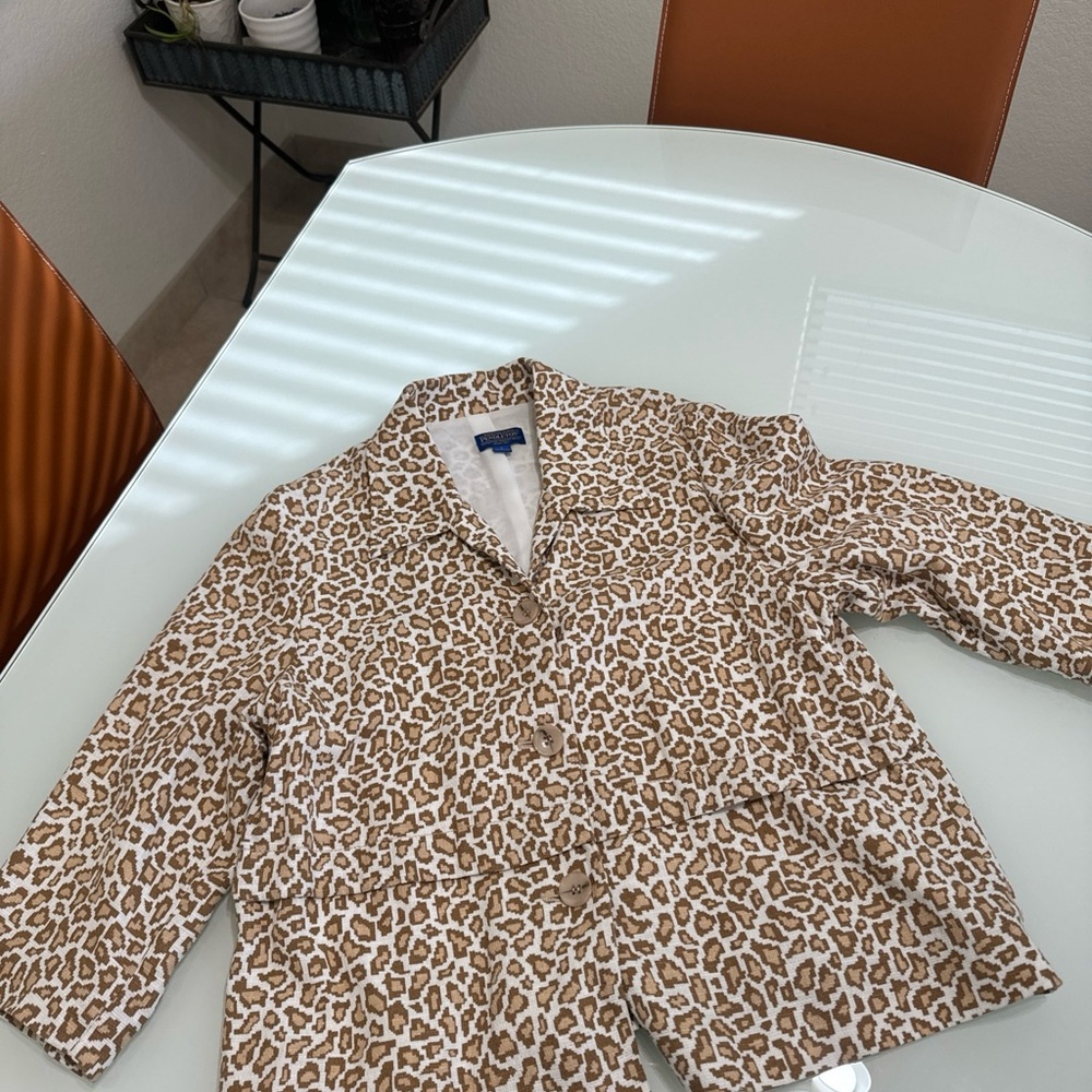 Pendleton Brown White Pattern Blazer Shirt L Larg… - image 1